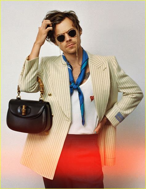 gucci cardigan harry styles|Harry Styles Gucci handbags.